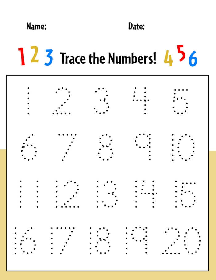 Grammar and Mechanics worksheet for Kindergarten Tracing Numbers & Counting: 13 worksheet for Kindergarten