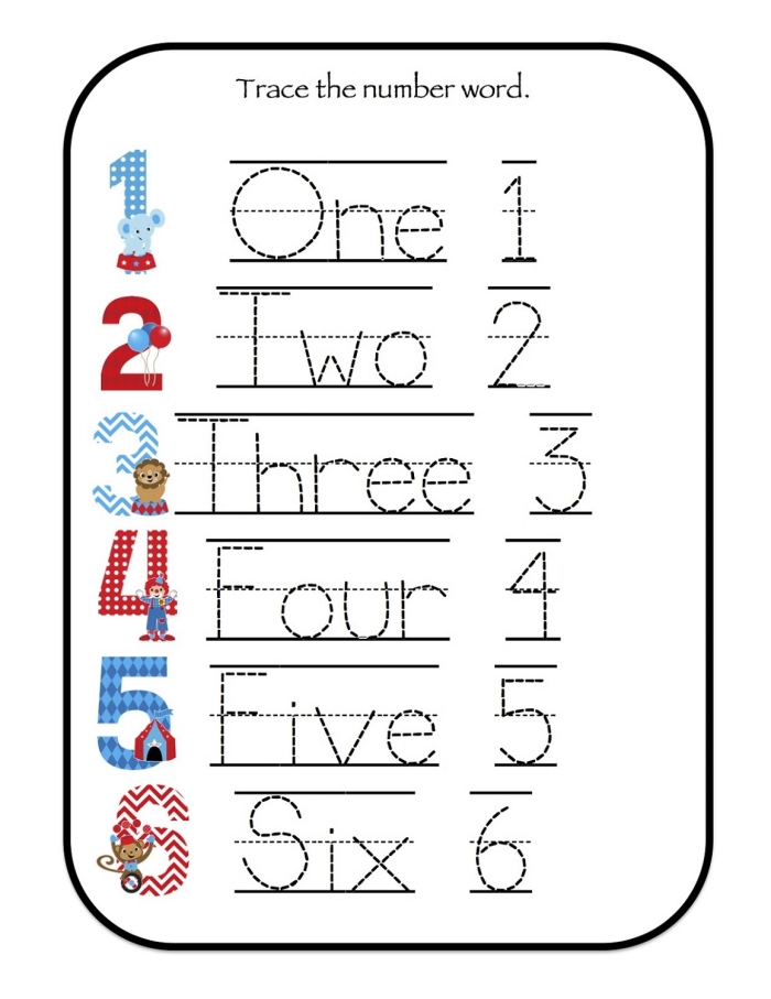 Grammar and Mechanics worksheet for Kindergarten Tracing Numbers & Counting: 13 worksheet for Kindergarten