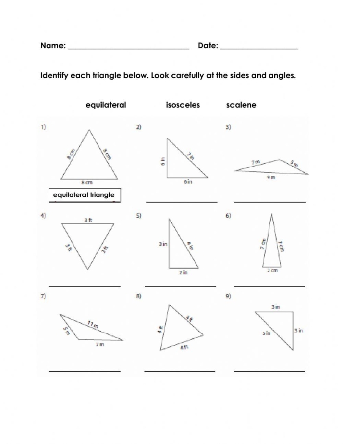 Geometry reading exercise with Tri-Angles worksheet number 25 for grade school students Triangle worksheet focused on discovering the missing angle through addition and subtraction