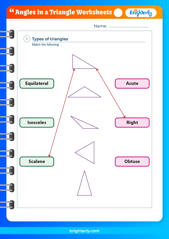 Geometry worksheet 17 focusing on triangle angle addition and subtraction Triangle with labeled angles for practicing missing angle calculations