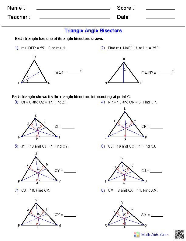 Worksheet image 21 showing addition and subtraction of angles in a triangle for geometry practice Triangle with labeled angles for solving missing angle problems on a Tri-Angles worksheet