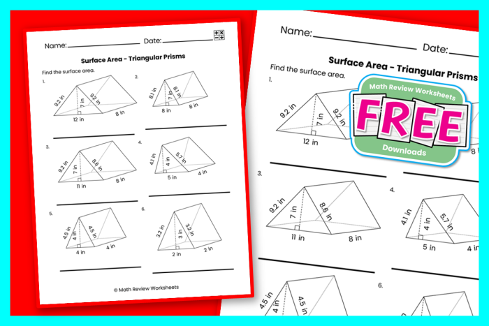 Triangular prism worksheet for second graders focusing on addition and geometry concepts