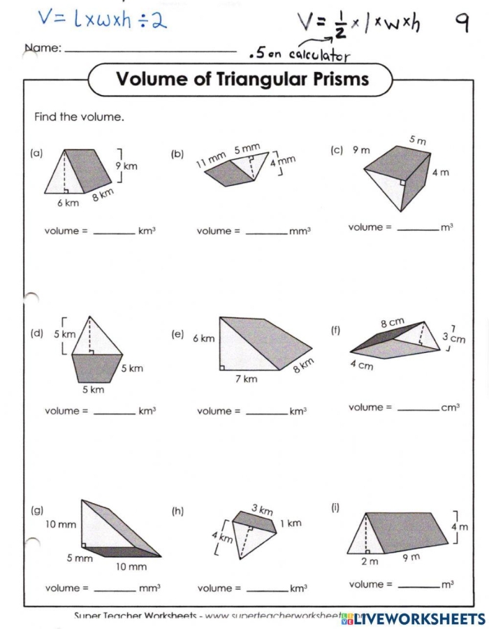 Triangular prism worksheet for second graders focusing on addition and geometry concepts