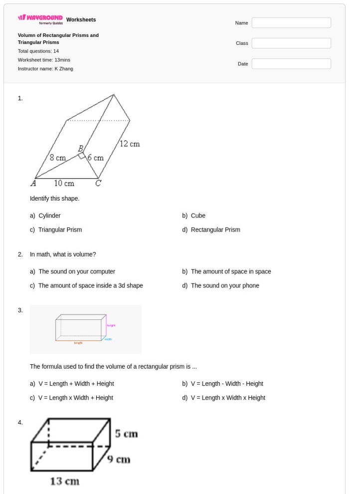 Triangular prism worksheet for second graders focusing on addition skills