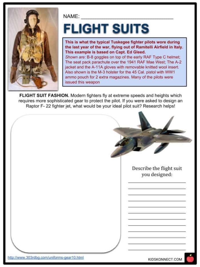 Fourth grade student completing a Tuskegee Airmen reading worksheet focused on history