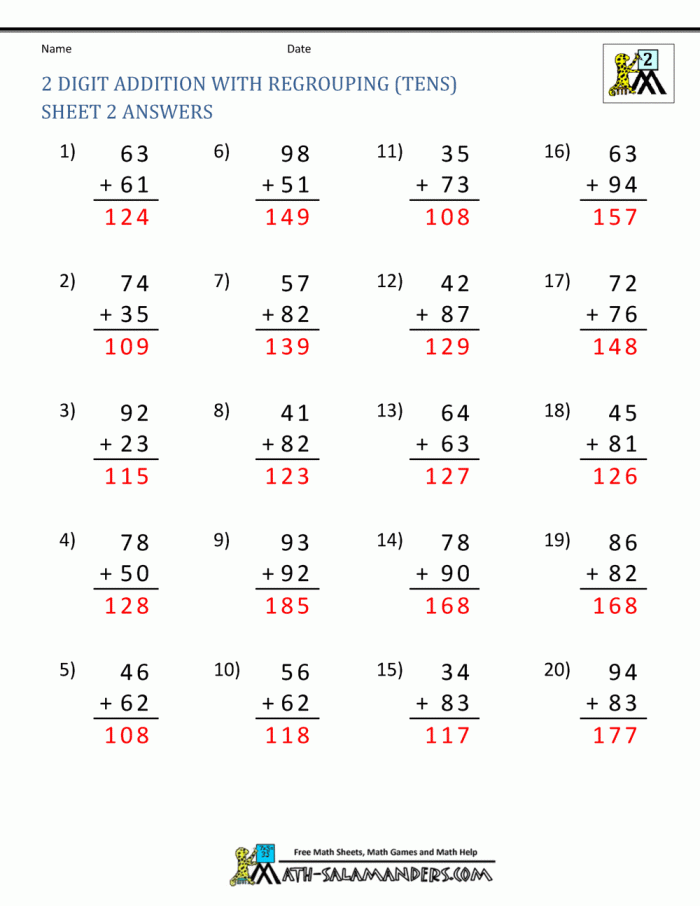 Two-Digit Addition and Subtraction Check-in worksheet for second graders featuring engaging math problems