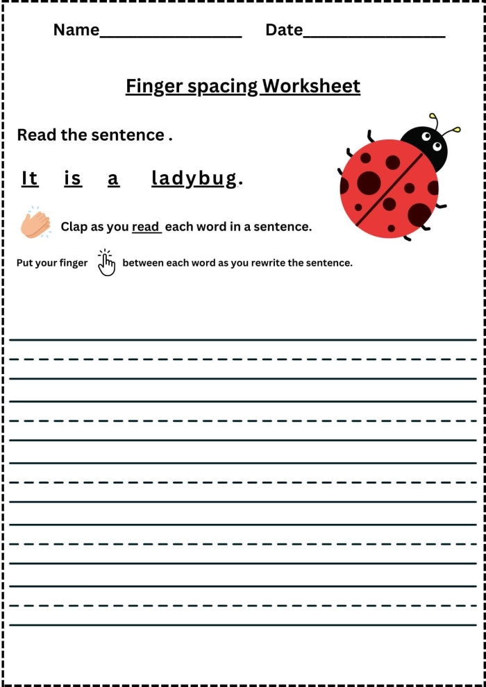 Third Grade worksheet showing finger placement on a paper keyboard for typing practice