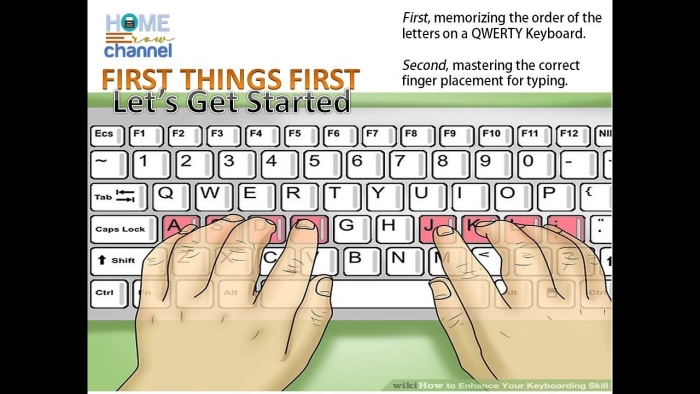 Third grade students practicing finger placement on a paper keyboard in a typing sentences worksheet