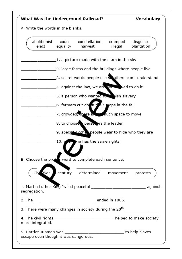 Fourth Grade Addition Activity 25: Compare and Contrast Nonfiction Texts on the Underground Railroad Fourth grade worksheet showing a Venn diagram comparing two nonfiction texts about the Underground Railroad