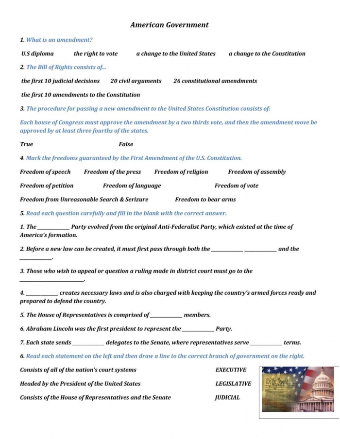 Second Grade worksheet featuring U.S. government buildings matching activity