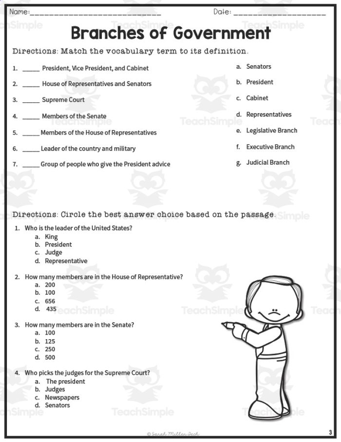 Second grade worksheet featuring U.S. government buildings for a matching activity