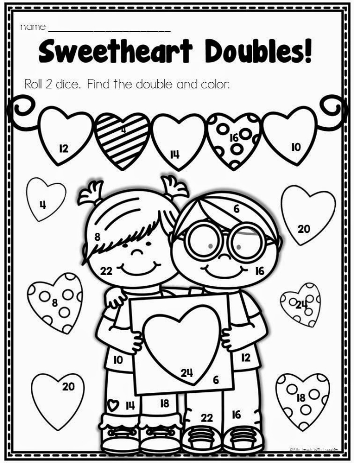 Earth and Space Science Valentine's Day math puzzle number 16 for young learners Valentine's Day Color by Number worksheet for kindergarten with a heart and stars
