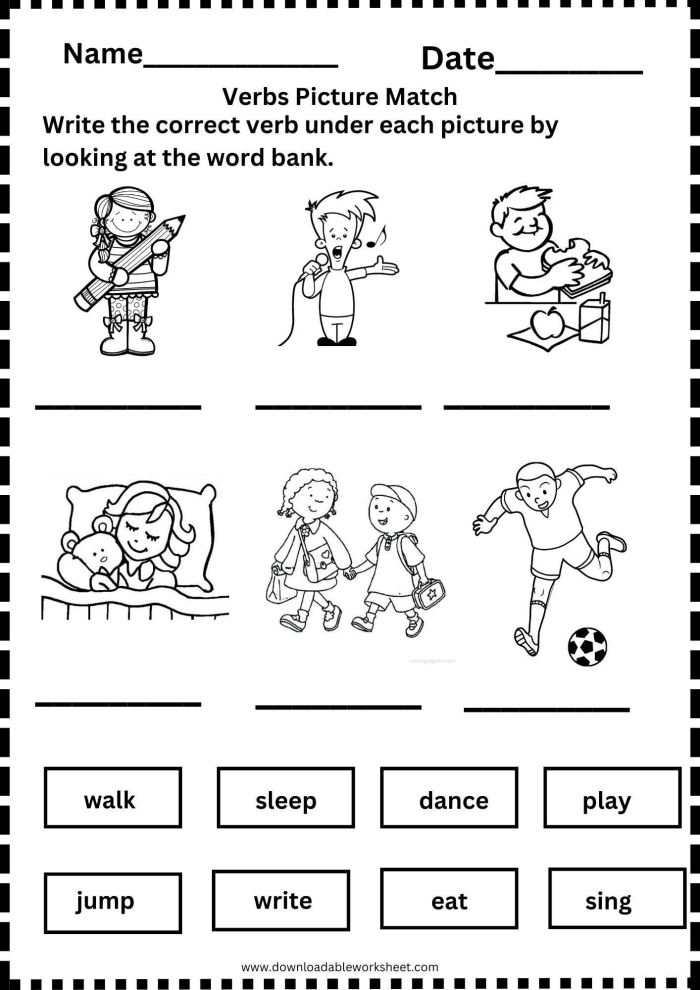 Engaging Find the Verbs worksheet for young word detectives in history class Third grade students identifying verbs in a history-themed worksheet