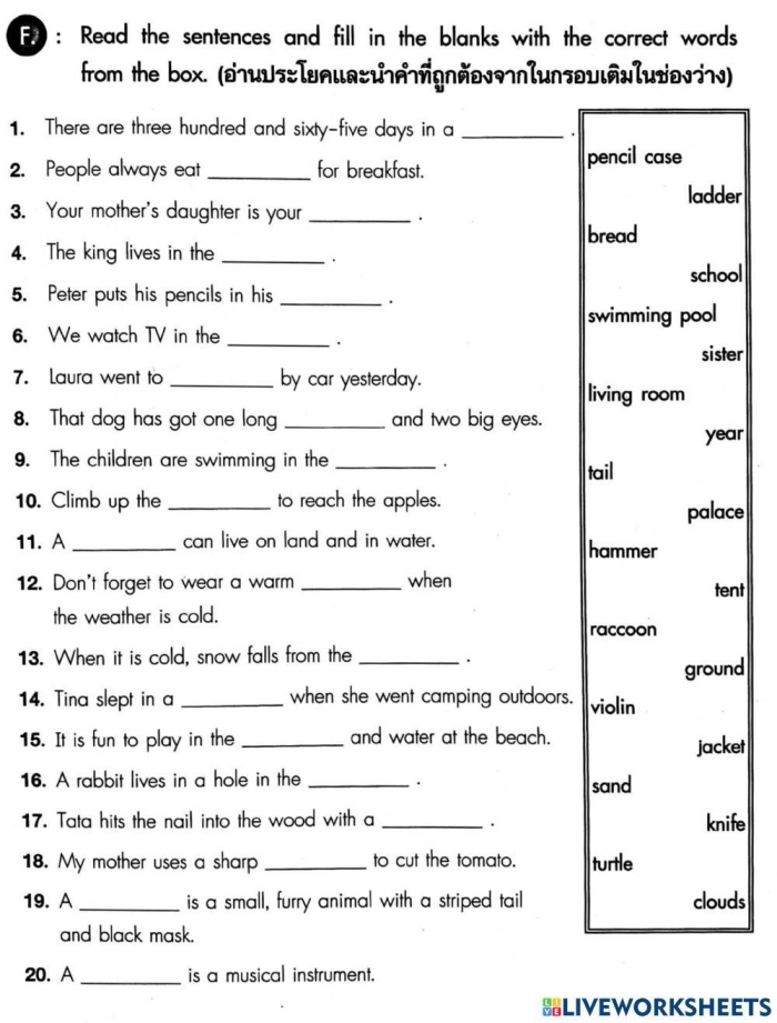 Fifth grade students completing a Fill in the Blank with Vivid Vocabulary worksheet to boost reading skills