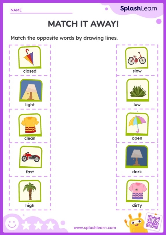 Level 2 antonyms matching activity for fourth grade students on worksheet 12 Fourth Grade Match the Antonyms Level 2 worksheet for vocabulary practice