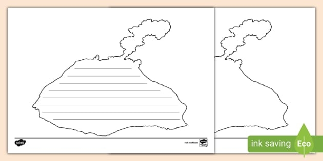 Volcano Writing Scene Worksheet 18 for Fourth Grade Story Composition A fourth grade student writing scene with a volcano erupting in the background as a story starter prompt for creative composition