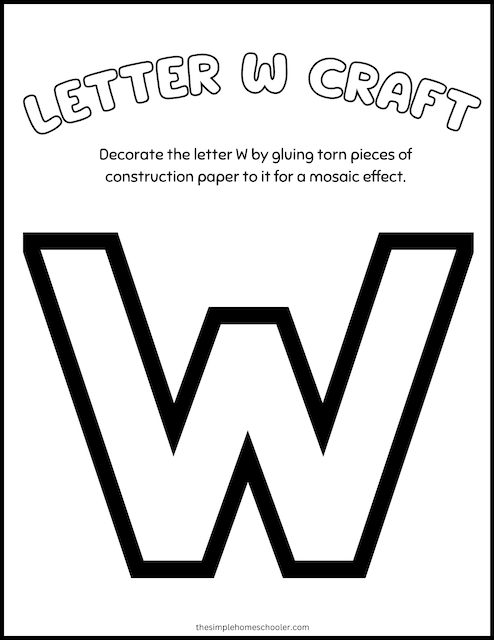 Engaging W Is For... worksheet for early learners to explore the alphabet Worksheet for preschoolers featuring the letter W, designed for fun coloring and sound practice