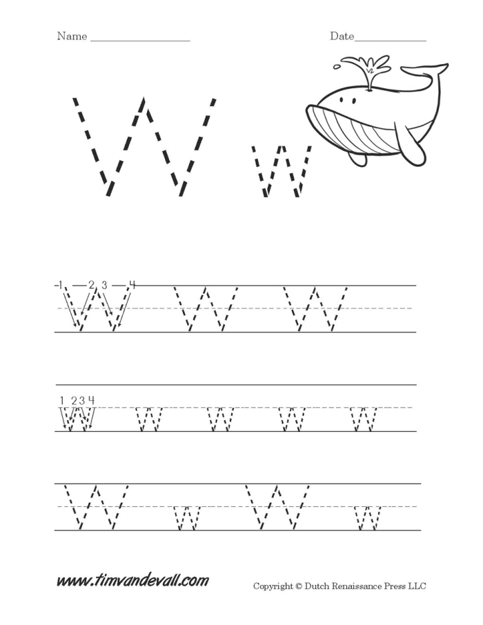 W Is For... fun and engaging alphabet practice for young learners Worksheet featuring the letter W for preschoolers to learn and color