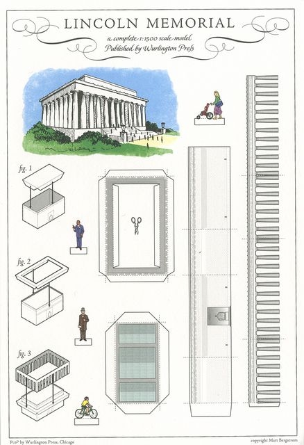 First Grade worksheet featuring a paper model of the Washington Monument for grammar practice