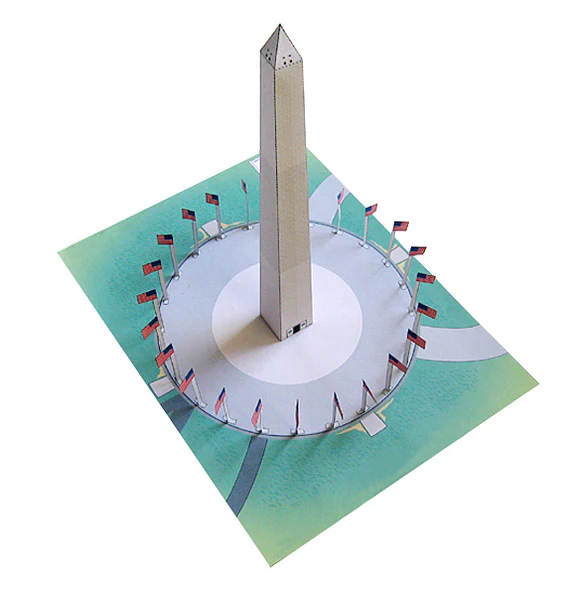 First Grade Washington Monument paper model worksheet for grammar and mechanics