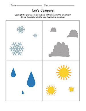 Engaging handwriting activity for Pre-K students focused on weather comparisons Weather Comparisons worksheet for young learners to enhance handwriting skills