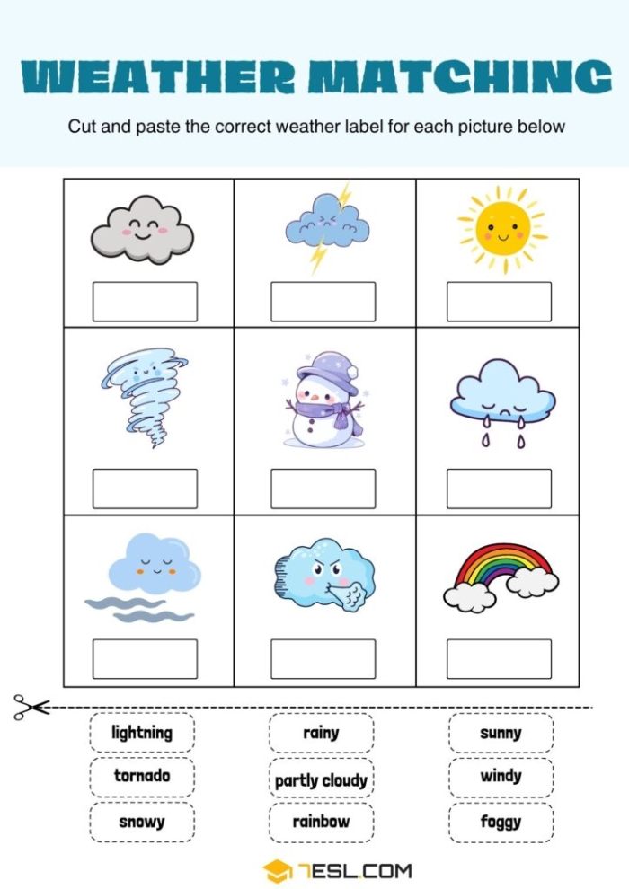 Engaging exercise for pre-K students to explore weather concepts and improve writing Weather comparisons worksheet for young learners to enhance their handwriting skills