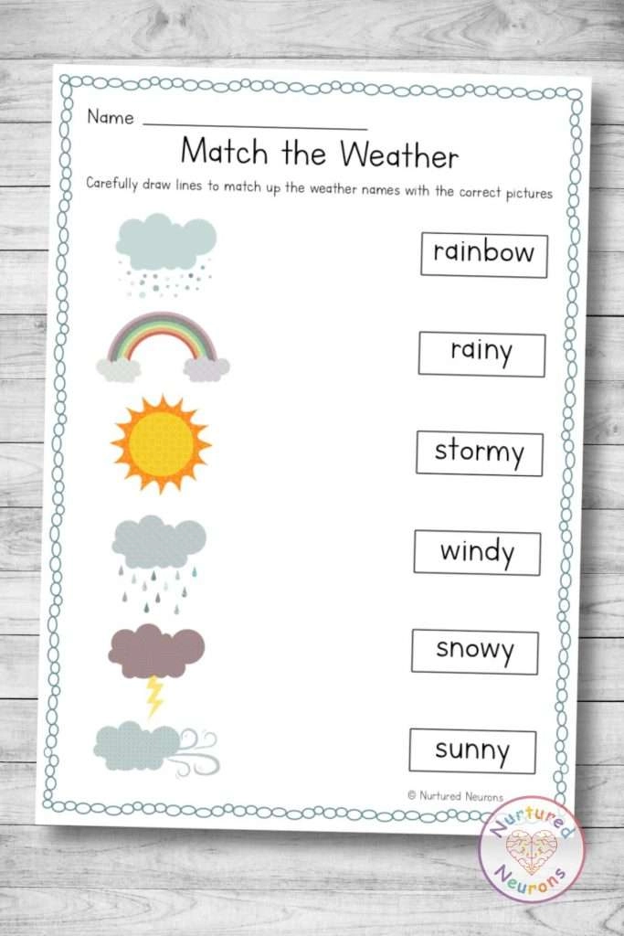 Engaging weather comparisons activity for budding meteorologists in Pre-K Weather comparisons worksheet for preschoolers to enhance handwriting skills