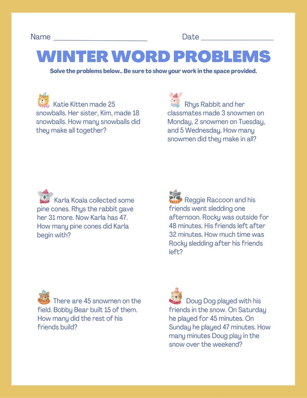 Weather subtraction word problems activity for second graders involving addition and subtraction of fractions Second grade math worksheet focusing on weather-themed subtraction word problems with fractions