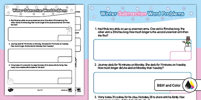 Engaging math worksheet featuring weather-themed subtraction problems for young learners Second Grade Weather Subtraction Word Problems worksheet focused on fractions and math practice