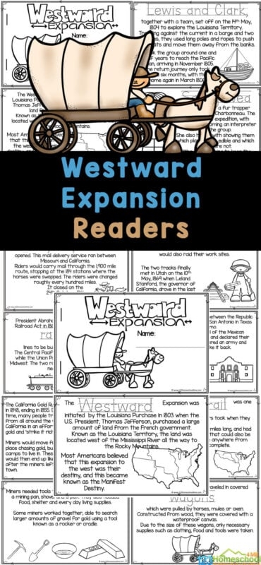 Fifth grade worksheet on the historical westward expansion of the United States