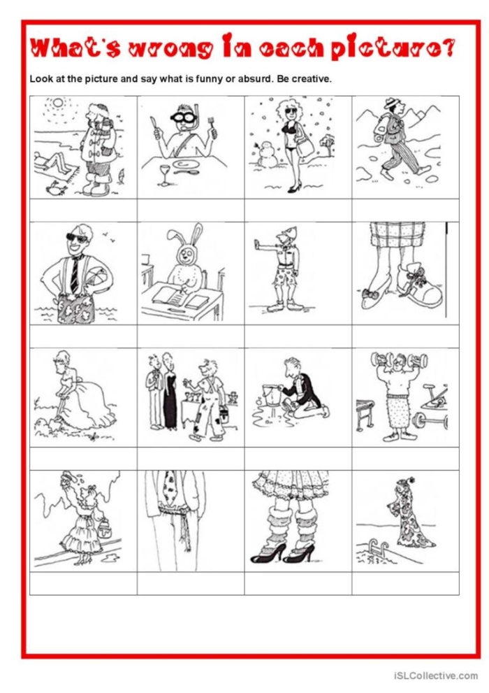 A fun and engaging worksheet for first graders to spot mistakes in a silly picture related to April Fools' Day. What's Wrong with the Picture? worksheet for data and graphing activities.