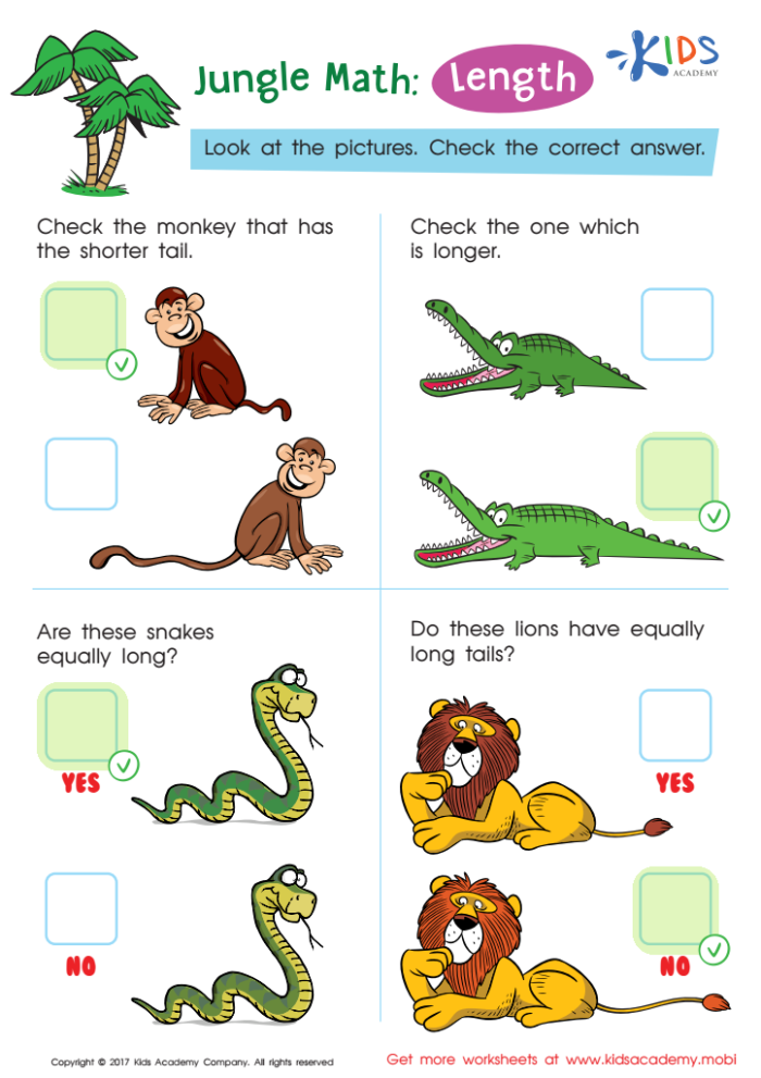 Economics worksheet for First Grade Which One is Longer? worksheet for First Grade