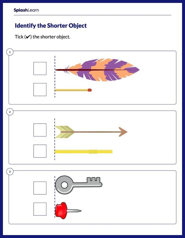Economics worksheet for First Grade Which One is Longer? worksheet for First Grade