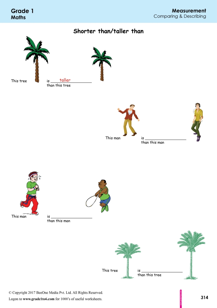Economics worksheet for First Grade Which One is Longer? worksheet for First Grade