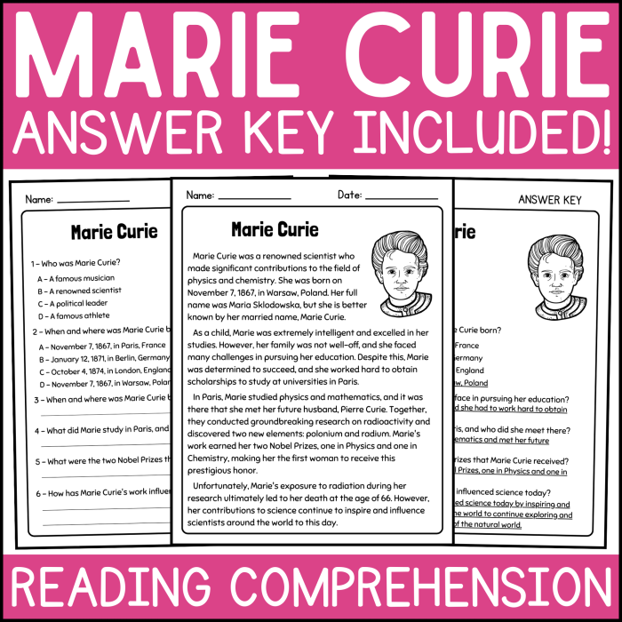 Explore the life and contributions of Marie Curie with this engaging history worksheet Marie Curie worksheet for third graders highlighting her achievements in science