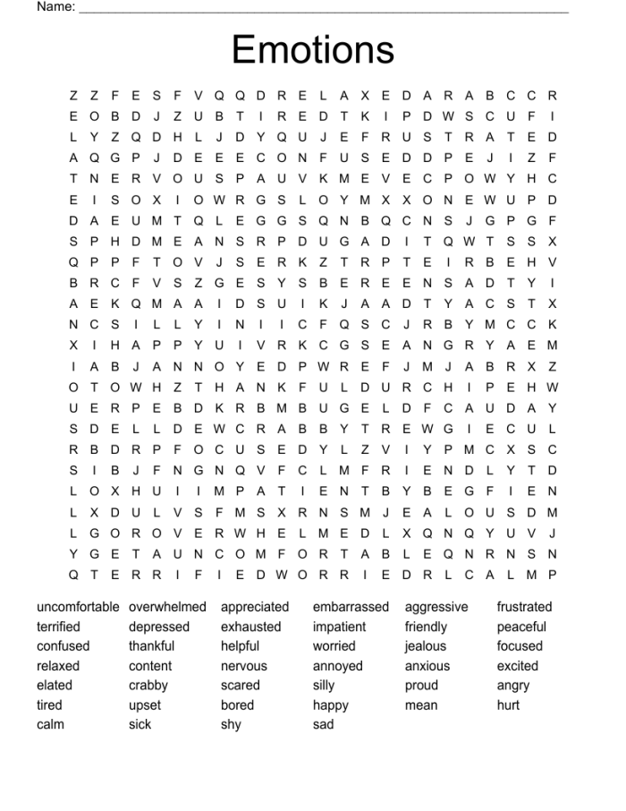Engaging feelings word search activity for handwriting practice in first grade Word search worksheet featuring various feelings for first graders to identify and explore