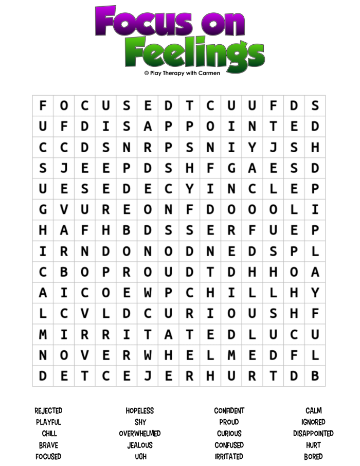 Engaging feelings word search for handwriting practice in first grade Word search worksheet featuring various feelings for first graders to explore