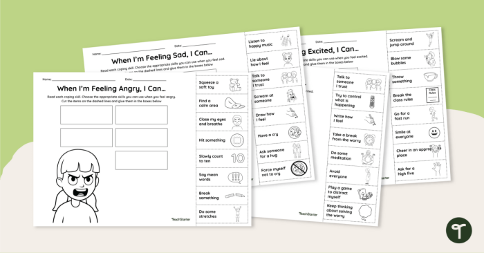 Working with Difficult Emotions worksheet for handwriting practice Worksheet designed to help second graders manage challenging emotions