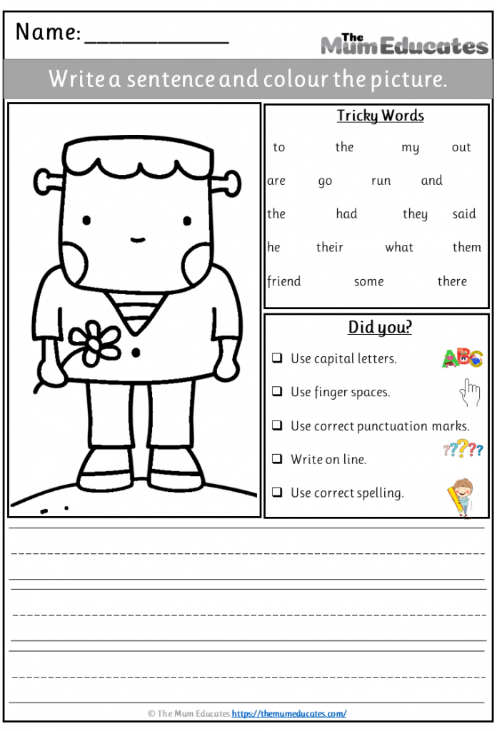 Third Grade Sentence Prompts for Kids worksheet to improve writing skills