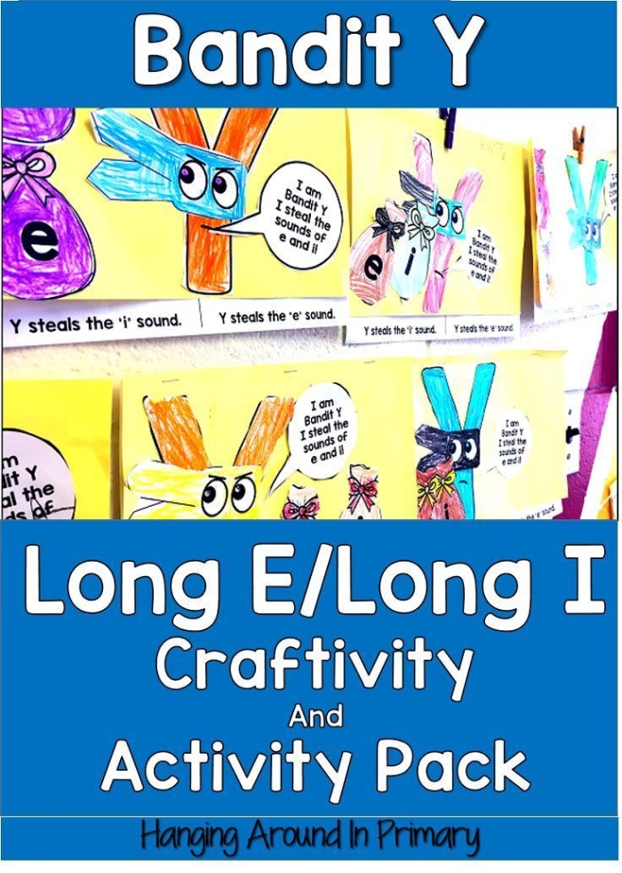 First Grade Geography worksheet focusing on Y as a vowel practice for young readers