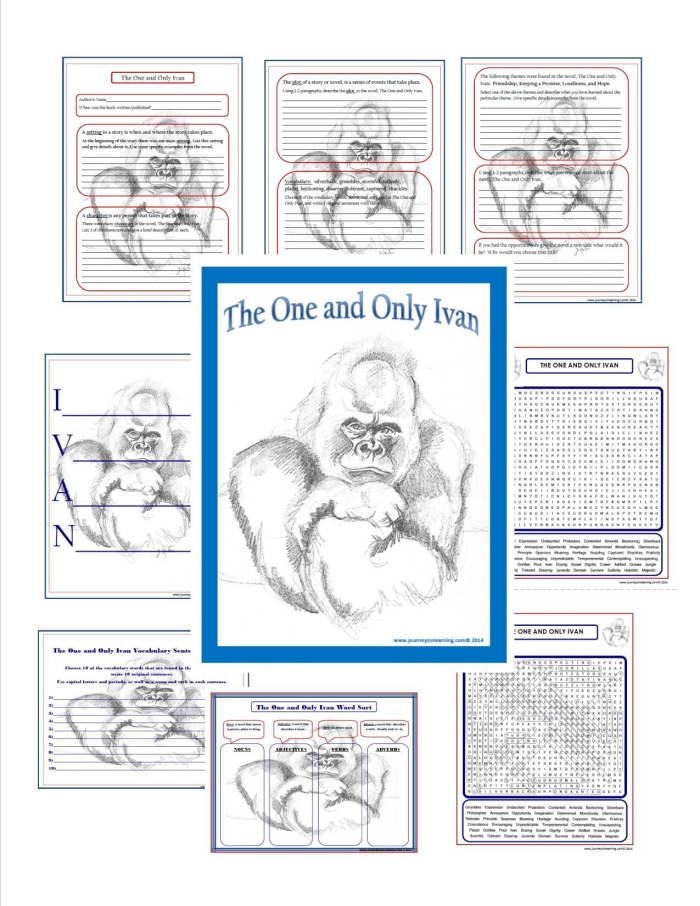 Third grade worksheet for The One and Only Ivan featuring a zoo design activity